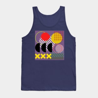 Modern Geometric Pattern Deep Pastel Red Purple Retro Style Tank Top